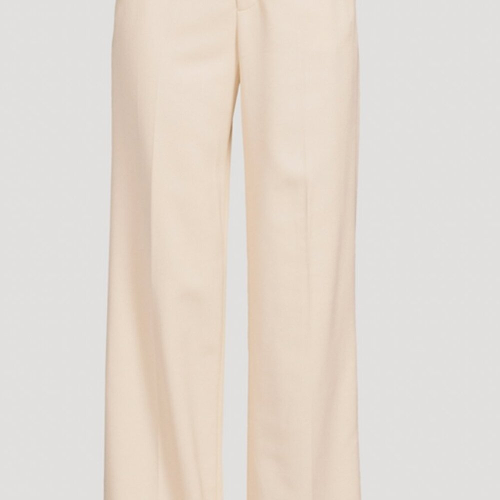 LOULOU STUDIO CREAM NADYM STRAIGHT LEG TROUSERS